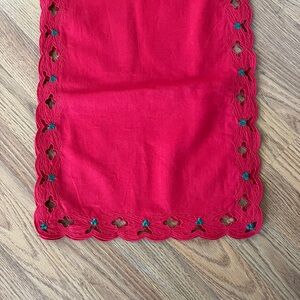 Unbranded Christmas Table Runner holiday Edge-cutouts 14” x 70” cotton